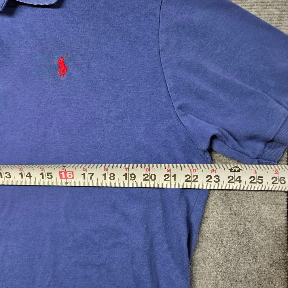 Polo Ralph Lauren Mens Blue Short Sleeve Cotton Polo Shirt Red Pony Logo Large